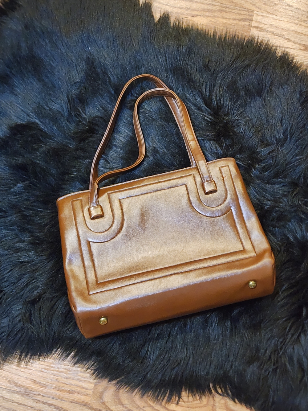 Classic Structured Women’s Tote Bag in A Soft Brown Vegan Leather